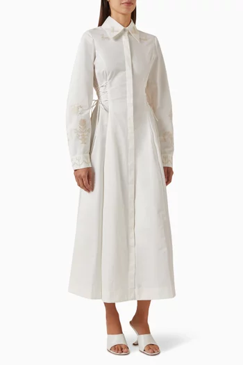 Josephine Lace-side Shirtdress