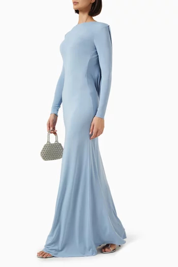 Roisin Open-back Gown in Jersey