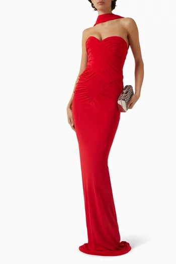 فستان سهرة سامسارا بكشكش