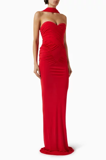 فستان سهرة سامسارا بكشكش