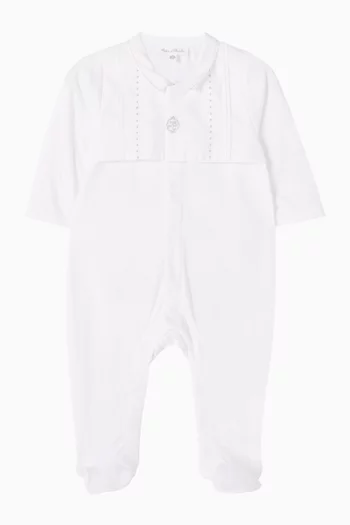 بيجاما قطعة واحدة مزينة بتطريز قطن