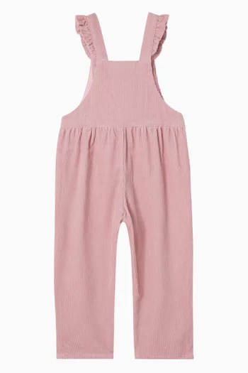 Ruffle-trim Dungarees in Cotton