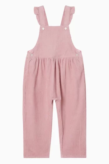 Ruffle-trim Dungarees in Cotton