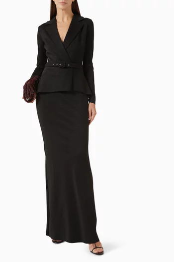 فستان ثاديرا بحزام لوركس جيرسيه