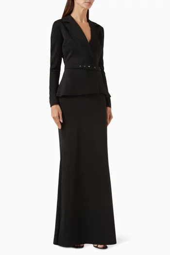 فستان ثاديرا بحزام لوركس جيرسيه