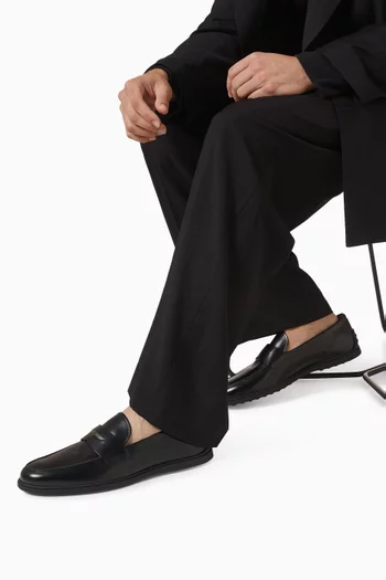 Logo-plaque Penny Loafers in Leather