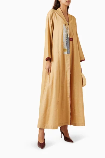 Art Patch Abaya in Cotton