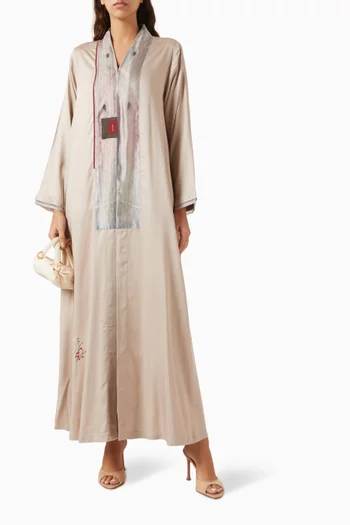 Art Patch Abaya in Viscose