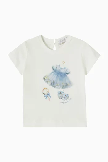Dress-print T-shirt in Cotton
