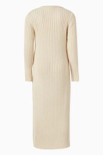 فستان منسوج بفتحة 