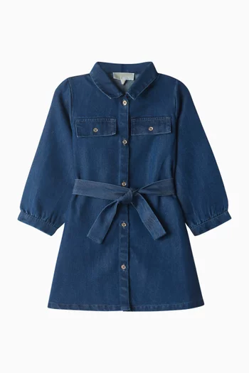 فستان بحزام دينم