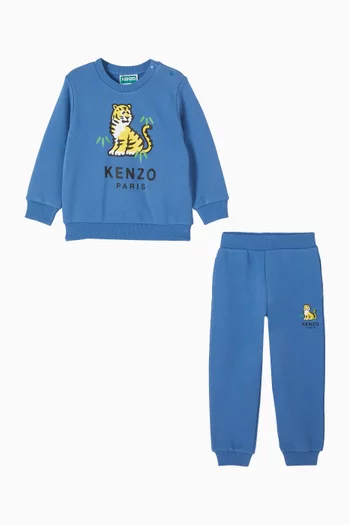 طقم سويت شيرت وبنطال رياضي قطن