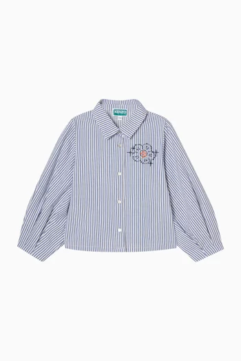 Stripe Logo Shirt in Cotton