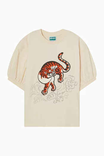 Tiger Logo T-shirt in Cotton