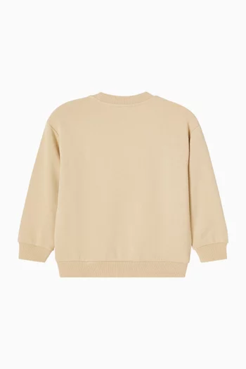 سويت شيرت بطبعة نمر وشعار الماركة قطن