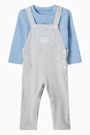 طقم جمبسوت بتطريز نمر قطن، 2 قطع