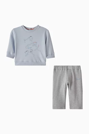 طقم سويت شيرت وبنطال بطبعة