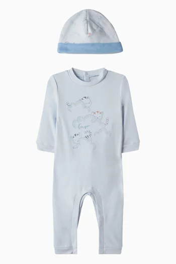 طقم رومبر بطبعة نمر قطن