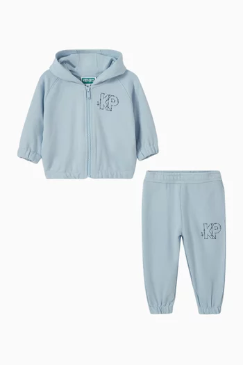 طقم بطبعة بشعار قطن عضوي، قطعتان