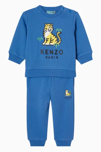 Tiger Logo Tracksuit in Cotton