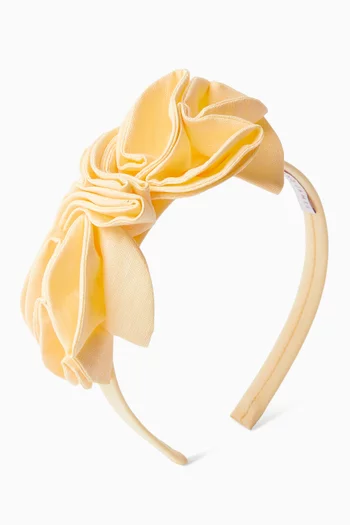 Sweet Pea Floral-applique Headband in Satin