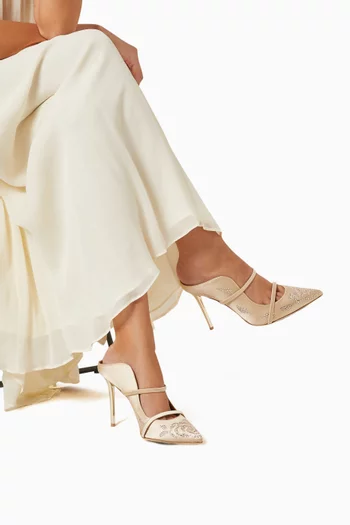Maureen 100 Crystal-embellished Mules in Satin