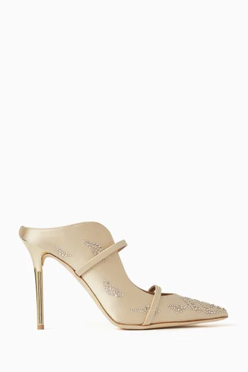 Maureen 100 Crystal-embellished Mules in Satin