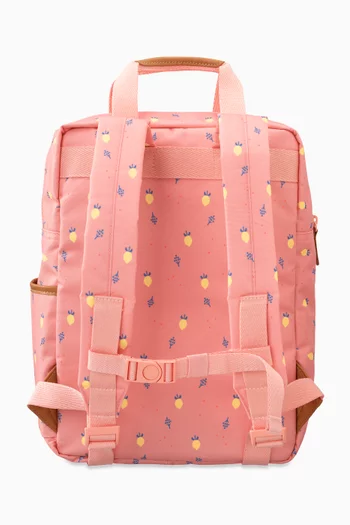 Large Summer Fruit Print Backpack in Recycled Fabric