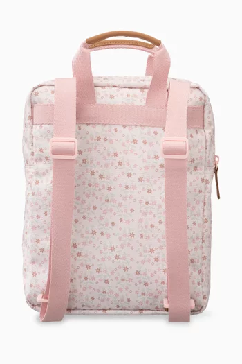 Small All-over Floral Print Backpack in Recycled Fabric