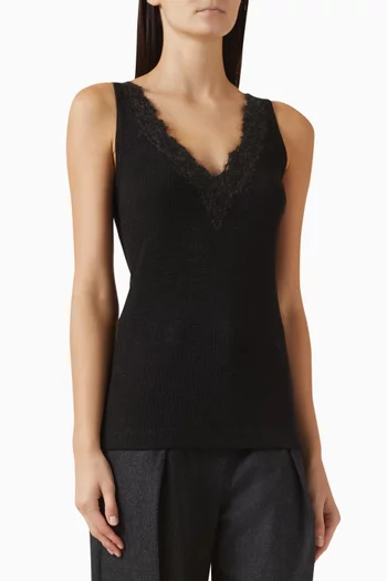 Lace-trim Top in Jersey