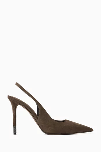 Monili Slingback Pumps in Suede