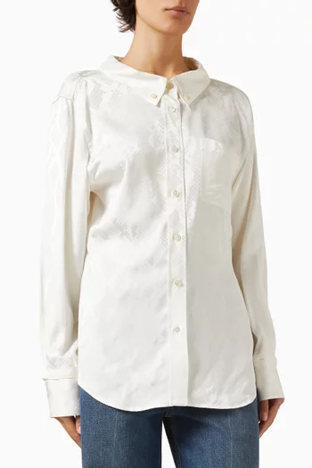Snake-print Shirt in Viscose-silk