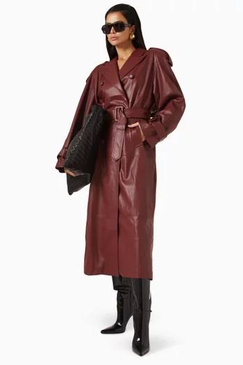 Cindy Belted Coat in Eco Leather