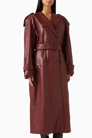 Cindy Belted Coat in Eco Leather