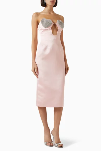 Mermaid Crystal Midi Dress