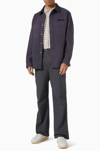 قميص بنقشة مربعات قطن وصوف