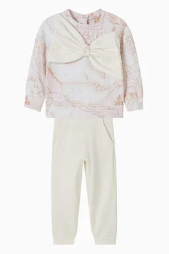 Bow Tracksuit in Cotton, Two-piece Set