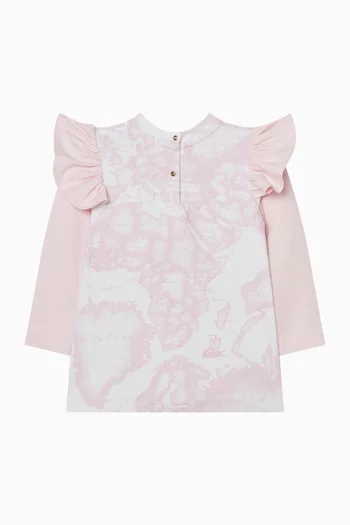 Ruffle Trimmed Dress in Cotton