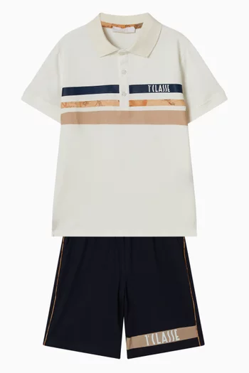 Polo T-Shirt & Shorts Set in Cotton