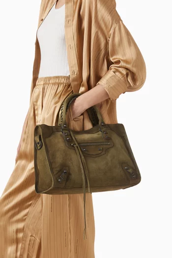 Medium Le City Bag in Suede