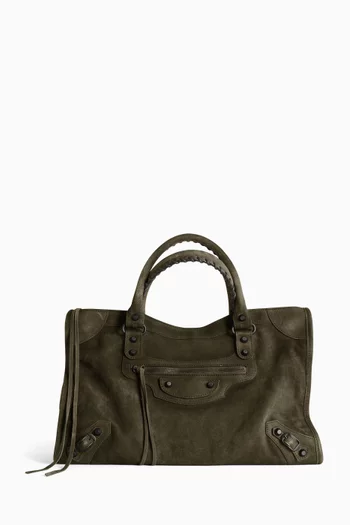 Medium Le City Bag in Suede