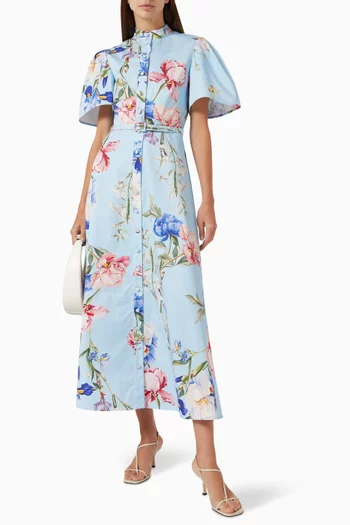 فستان بيانكا متوسط الطول قطن