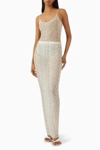 تنورة ميلكي طويلة شفافة