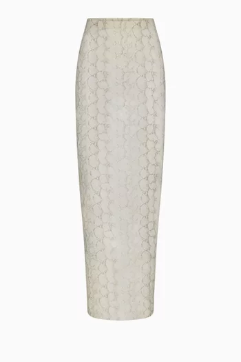 تنورة ميلكي طويلة شفافة