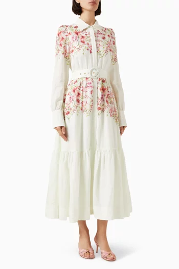 Laila Shirt Midi Dress in Tencel-blend