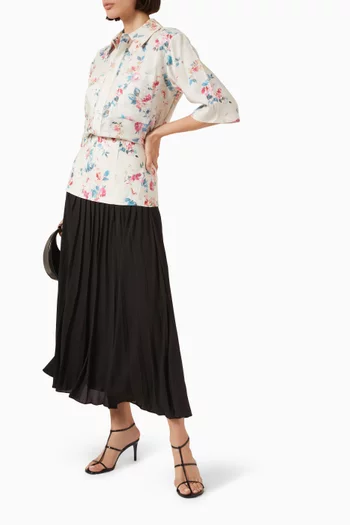 Belle Midi Skirt in Lyocell & Linen