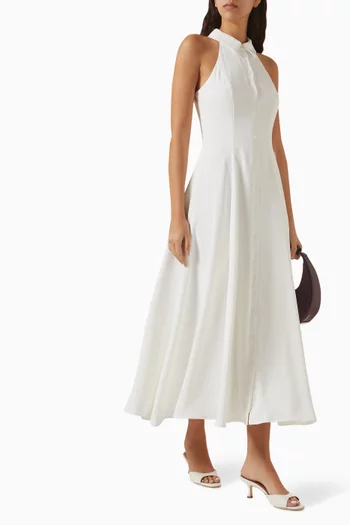 فستان اولتيميت ميوز طويل بياقة مدببة