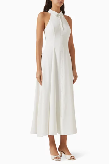 فستان اولتيميت ميوز طويل بياقة مدببة