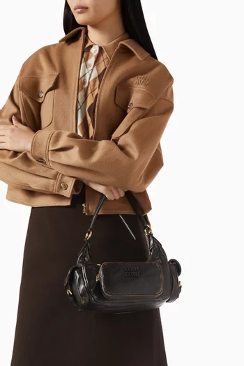 حقيبة بجيوب جلد نابا