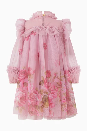 Nadiya Floral-print Dress in Tulle